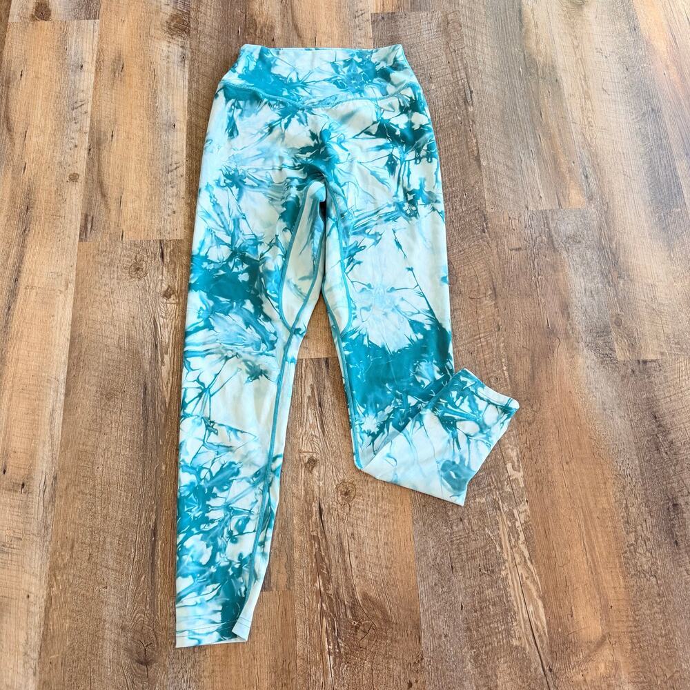 Balance Athletica Marble Tie Dye Leggings M Teal High Rise 25”